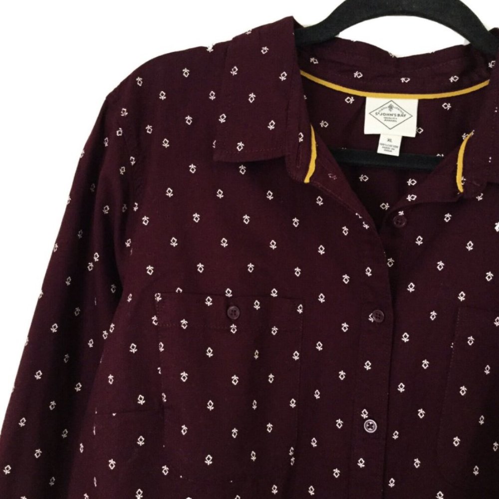 ⛔️SOLD OUT⛔️ SJB Burgundy Boho Button-Down Shirt - Picture 7 of 15